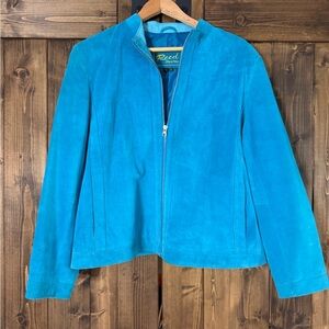 Women's Vibrant Blue Suede Jacket vintage